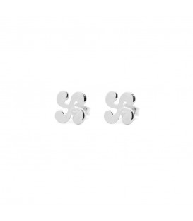 Pendientes Lauburu Oro Blanco 9mm