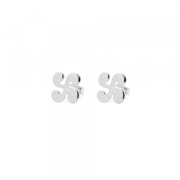 Pendientes Lauburu Oro Blanco 9mm