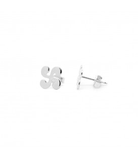 Pendientes Lauburu Oro Blanco 9mm