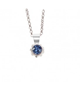 Colgante Distira de Plata con Cristal Azul Joyerías Eguzkilore