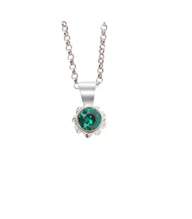 Colgante Distira de Plata con Cristal Verde Joyerías Eguzkilore