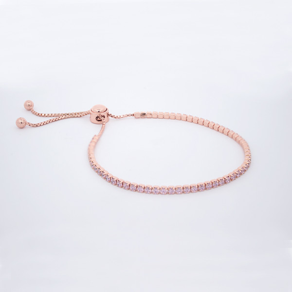 Pulsera de Plata Rosa Rígida