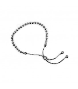 Pulsera Bolas Plata Rutenio Ajustable