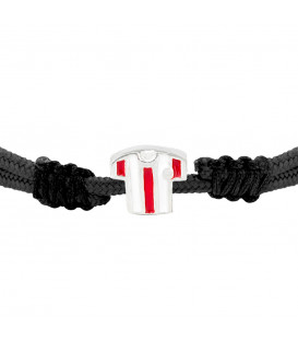 Pulsera Charm Camiseta Rojiblanca con Nylon Negro