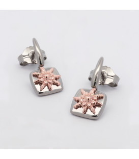 Pendientes Q2 Largos Plata Negra y Eguzkilore Plata Rosa