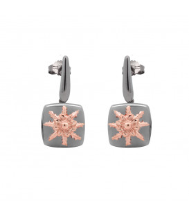 Pendientes Q2 Largos Plata Negra y Eguzkilore Plata Rosa