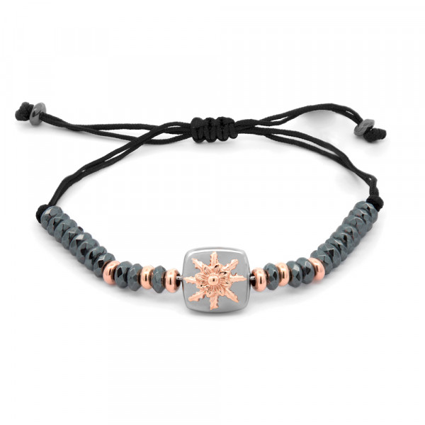 Pulsera Q2 Hematites con Eguzkilore Rosa