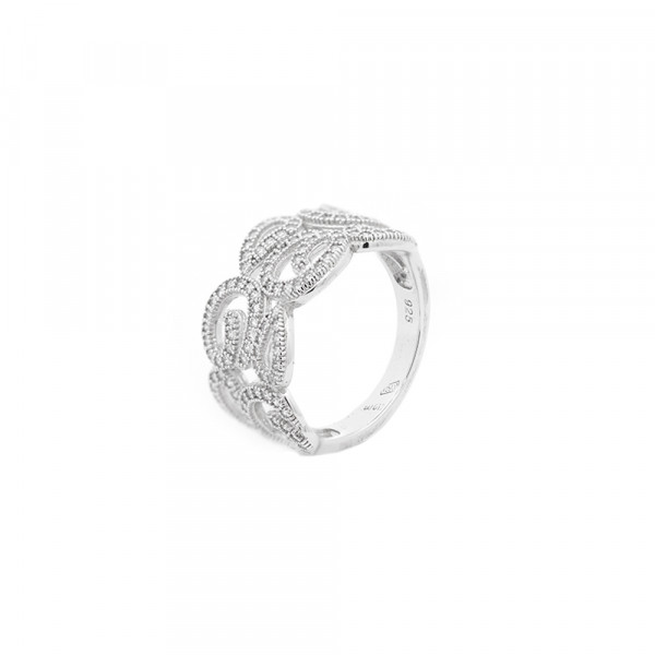 Anillo Art Deco de Plata con Circonitas