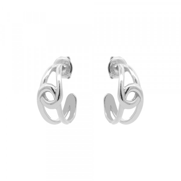 Pendientes Hariak Entrelazados de Plata 20mm