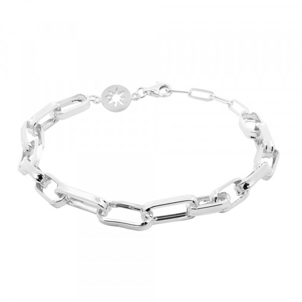 Pulsera Eslabones Alargados de Plata