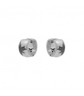Pendientes Aro Acero Mate con Eguzkilore 13mm