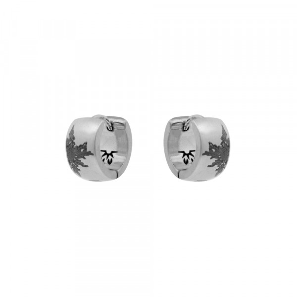 Pendientes Aro Acero Mate con Eguzkilore 13mm