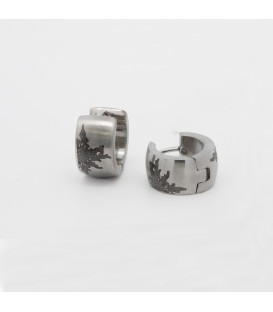Pendientes Aro Acero Mate con Eguzkilore 13mm