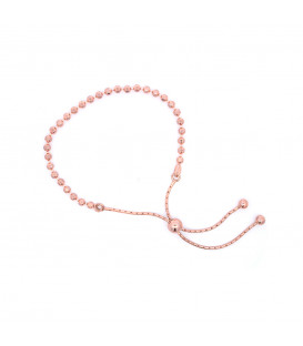 Pulsera Bolas Plata Rosa Ajustable