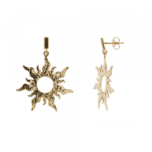 Pendientes Mountain Largos de Plata  Dorada 30mm