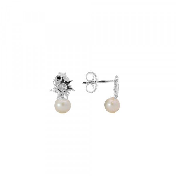 Pendientes Mountain de Plata con Perla