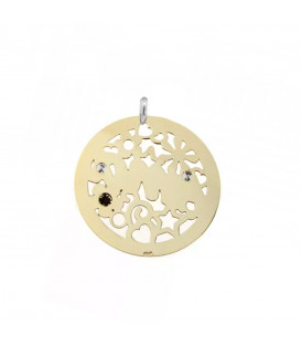 Colgante Ama Calado Plata Dorada Bicolor Joyerías Eguzkilore