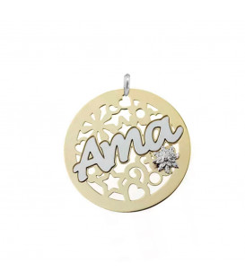 Colgante Ama Calado Plata Dorada Bicolor Joyerías Eguzkilore