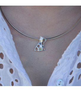 Colgante Puppy Plata con Lámina de Oro