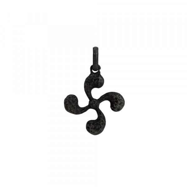 Colgante Lauburu de Plata Oxidada 14mm