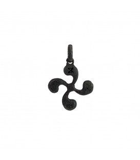 Colgante Lauburu de Plata Oxidada 14mm