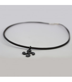 Colgante Lauburu de Plata Oxidada 22mm