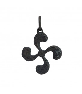 Colgante Lauburu de Plata Oxidada 22mm