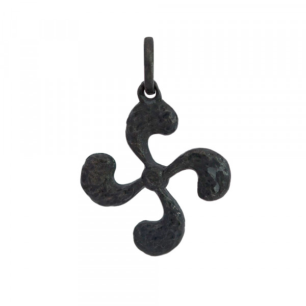 Colgante Lauburu de Plata Oxidada 22mm