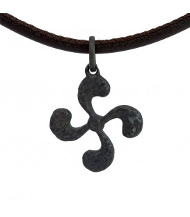 Colgante Lauburu de Plata Oxidada 22mm