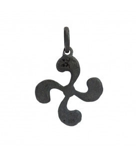 Colgante Lauburu de Plata Oxidada 22mm