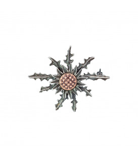 Broche Eguzkilore Plata con Circonitas Marrones 38mm