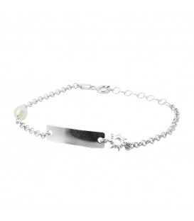 Pulsera Identidad de Plata y Perla Personalizable