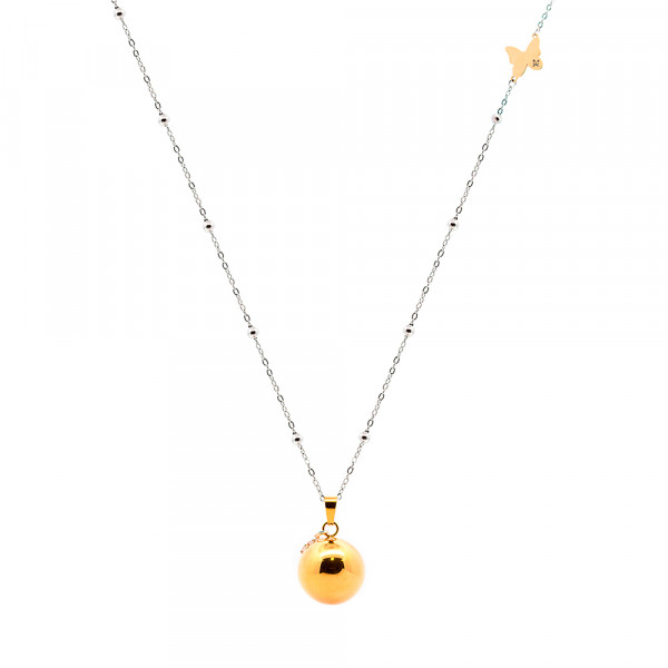 Llamador de Ángeles Dorado y Cadena con Mariposa Personalizable