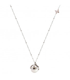 Llamador de Ángeles Corazones con Cadena y Mariposa Personalizable