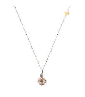 Llamador de Ángeles Notas Musicales con Bola Dorada y Mariposa Personalizable