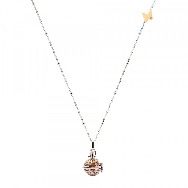 Llamador de Ángeles Notas Musicales con Bola Dorada y Mariposa Personalizable