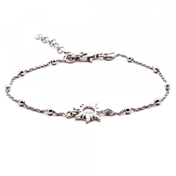 Pulsera Mountain de Plata con Cadena de Bolitas