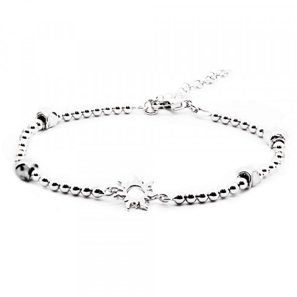 Pulsera Mountain de Plata con Estrellas y Bolitas