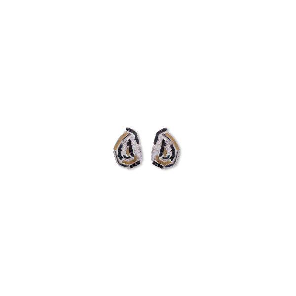 Pendientes Almendra Vitoria Silueta Plata y Lámina de Oro Maxi
