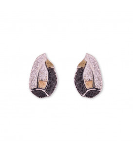 Pendientes Almendra Vitoria Plata y Lámina de Oro Maxi