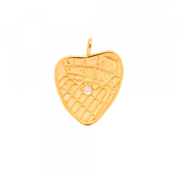 Colgante Corazón de Bilbao de Plata Dorada