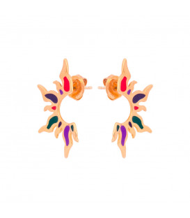 Pendientes Mountain Handia de Plata Dorada Multicolor