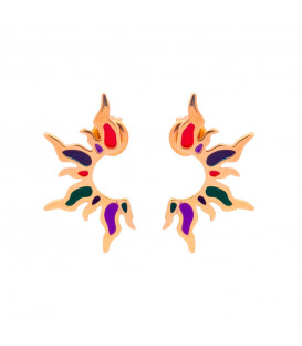Pendientes Mountain Handia de Plata Dorada Multicolor