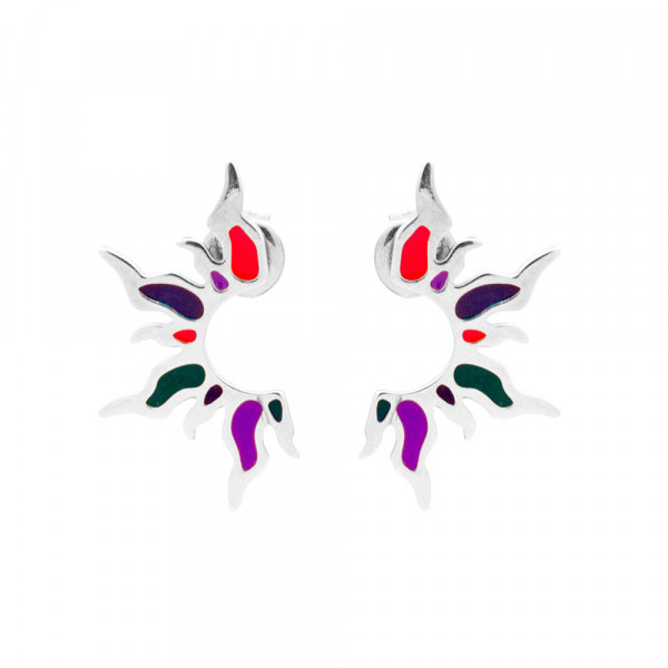 Pendientes Mountain Handia de Plata Multicolor