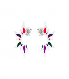 Pendientes Mountain Handia de Plata Multicolor