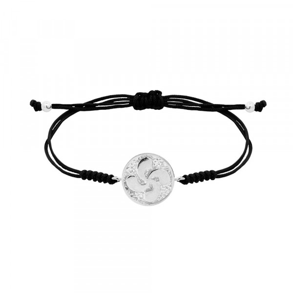 Pulsera Lauburu Redondo Plata Negra
