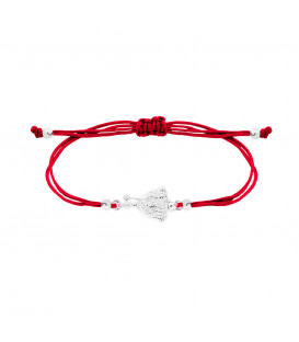 Pulsera San Fermín Plata con Hilo Rojo