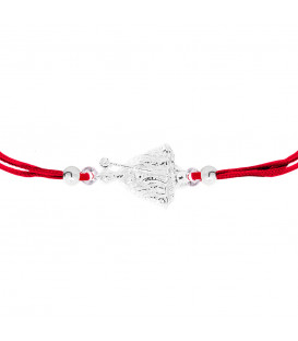 Pulsera San Fermín Plata con Hilo Rojo