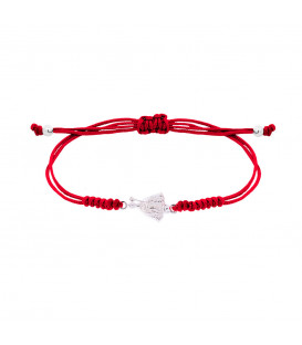 Pulsera San Fermín Plata con Hilo Rojo Nudos