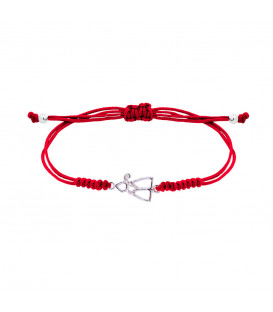 Pulsera San Fermín Silueta Plata con Hilo Rojo Nudos